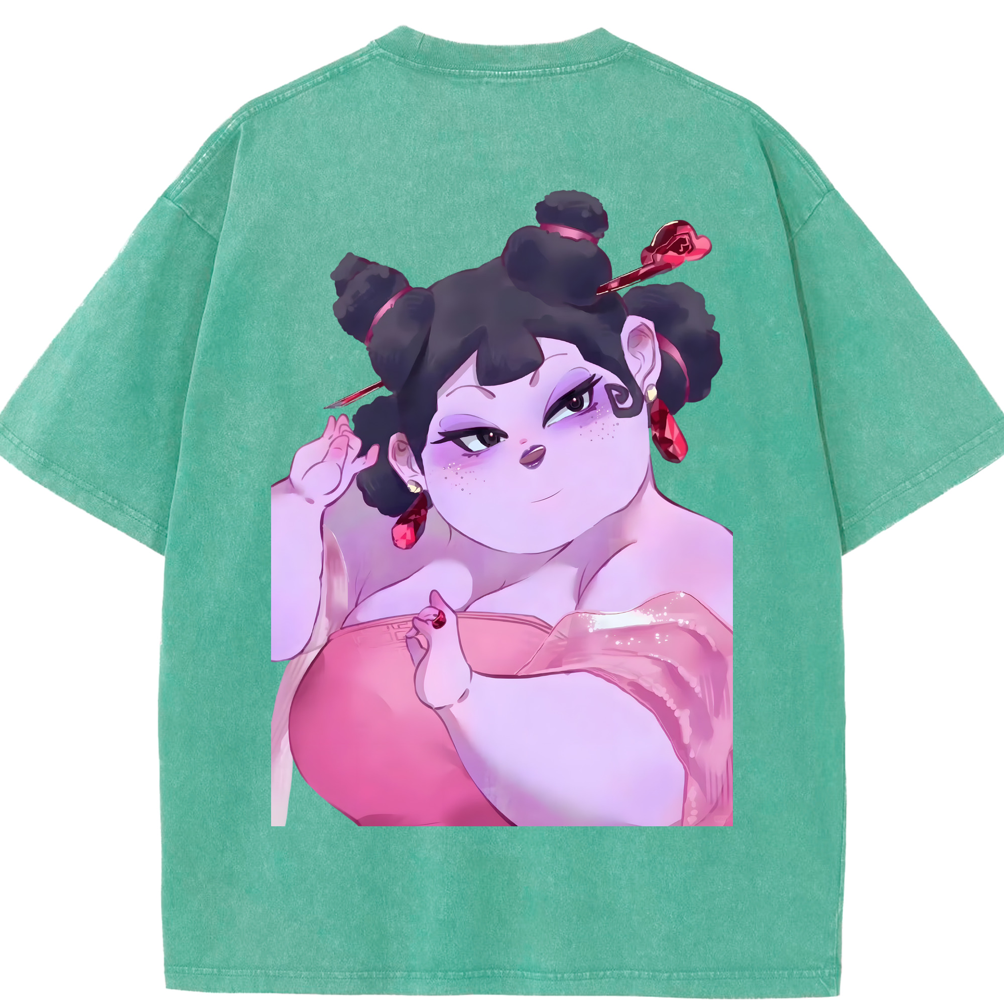 （画像用） Ne Zha 2 ナタ 魔童の大暴れ 綿100% ヴィンテージ風 半袖Tシャツ（背面プリント）
